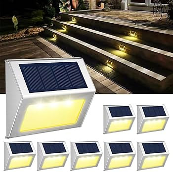 Farfi Outdoor Fence Light No Wiring Required Outdoor Garden Solar Stair Lamp