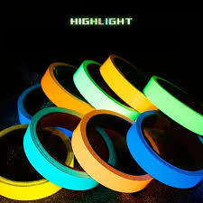 2 Feet Luminous (self glowing)self-adhesive,night vision,Warning safety tape.