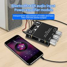 ZK-502MT 2*50W Bluetooth AUX Audio Input Power Amplifier Module 5.0 Subwoofer Amplifier Board AUX Bass Treble AMP